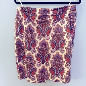 JCrew Stretch Patterned Pencil Skirt Size 10